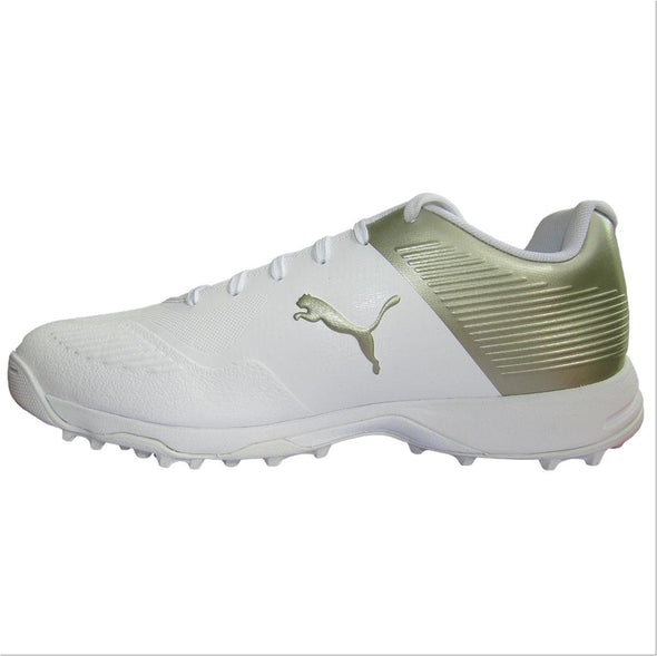 PUMA ONE8 Cricket Shoes (White / Gold)