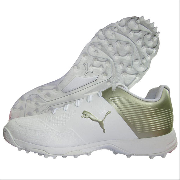 PUMA ONE8 Cricket Shoes (White / Gold)