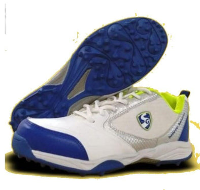 SG Scorer 4.0 White/Blue/Lime Cricket Shoes